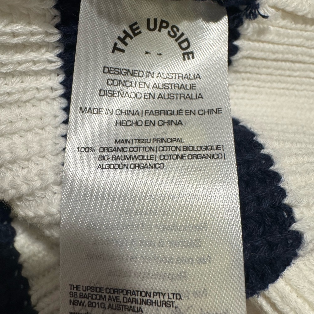 The Upside from Anthropologie Varsity Josie Sweater in Ivory Comb - Sz XS - Picture 12 of 12